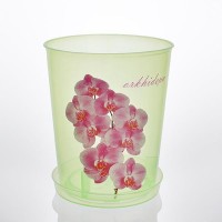 Кашпо для орхидей с под. 3,5л (зел. -прозрач. ) (М1455) /20